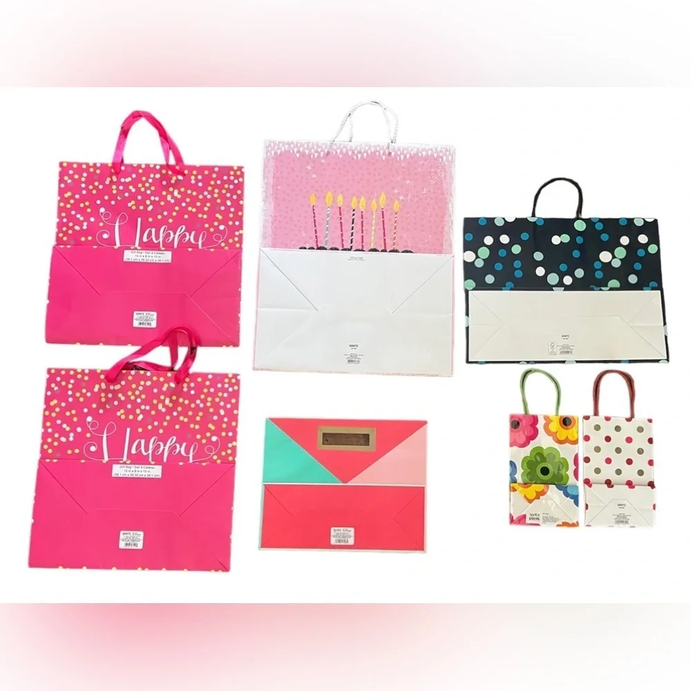 7 brand new spritz gift bags birthday multiple sizes large to small